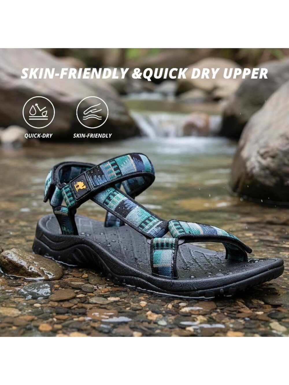 〽️Men's Green Blue Athletic Hiking Sport Comfortable Sandals Outdoor Beach Shoes